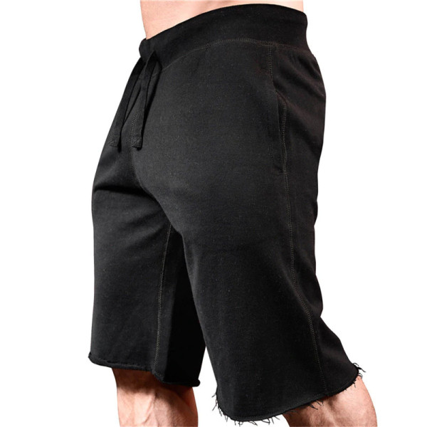 OEM Men Fleece Jogger Shorts Black Factory Manufacturer Private Label
