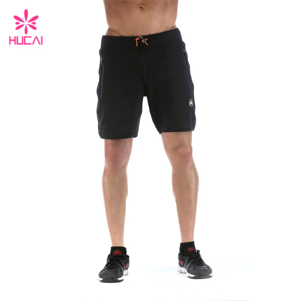 Fashion Custom LOGO Black Gym Shorts Custom Manufacturer Supplier