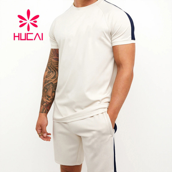 High Quality activewear fitness Men Short Sleeve running 2 pieces Sportswear Supplier