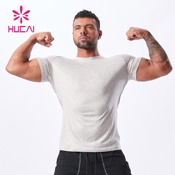 ODM new stretchable fabric fitness T - shirt Running Men china Gym Wear Manufacturers