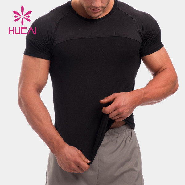 ODM Custom Elastic Slim Fit Mens T-shirt China Gym Wea Manufacturer
