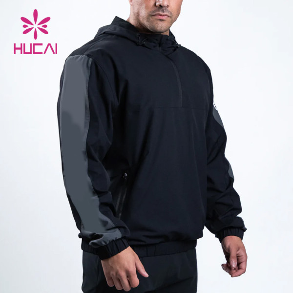 custom new design gym wear men functional  hit color jacket fitness clothing china factory