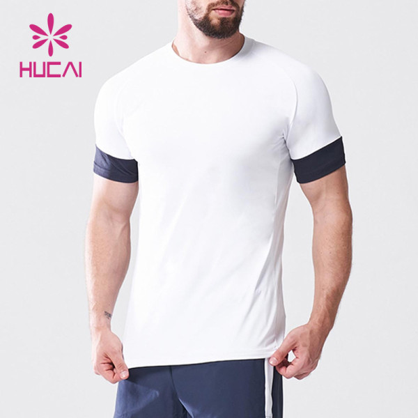 Odm Fashion Sportswear Men Fake Two Pieces T Shirt Gym Custom Private Label