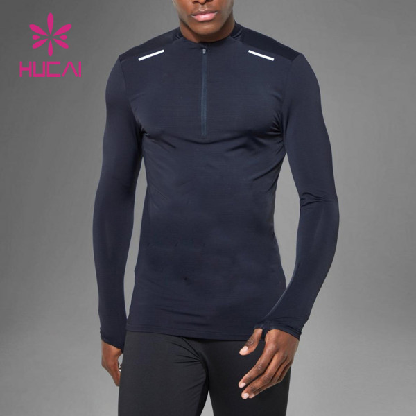 OEM Reflective Design Long Sleeve Breathable Mens RunningT Shirts Sportswear suppliers