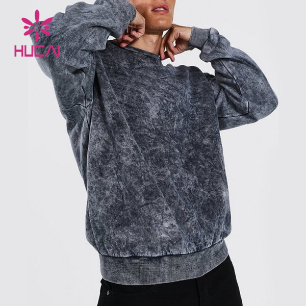 Custom Logo Warm Tie Dye Crewneck Sweatshirt Men Fashion Gymwear Spotswear China