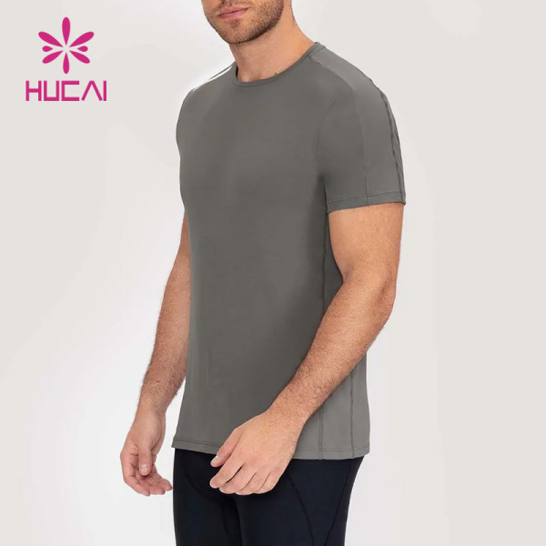 oem custom workout dry fit reflective stripe t shirts mens unique design gym wear suppliers