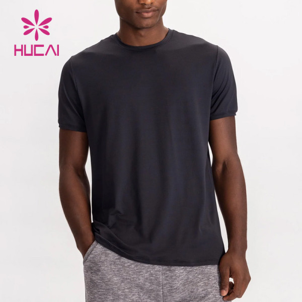 oem hot sale custom workout functional t shirts black cotton mens gym wear suppliers