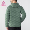 custom gym zipper down jacket warmth hand pocket men's down coat china clothes factory
