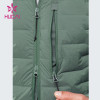 custom gym zipper down jacket warmth hand pocket men's down coat china clothes factory