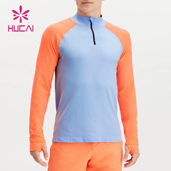 Custom T Shirts Supplier Orange And Blue Color Design Mens Spotswear China