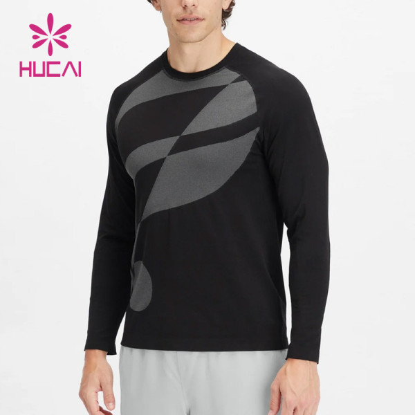 ODM Custom T Shirts Mens Stretch Long Sleeves Printing New Running Wear Supplier