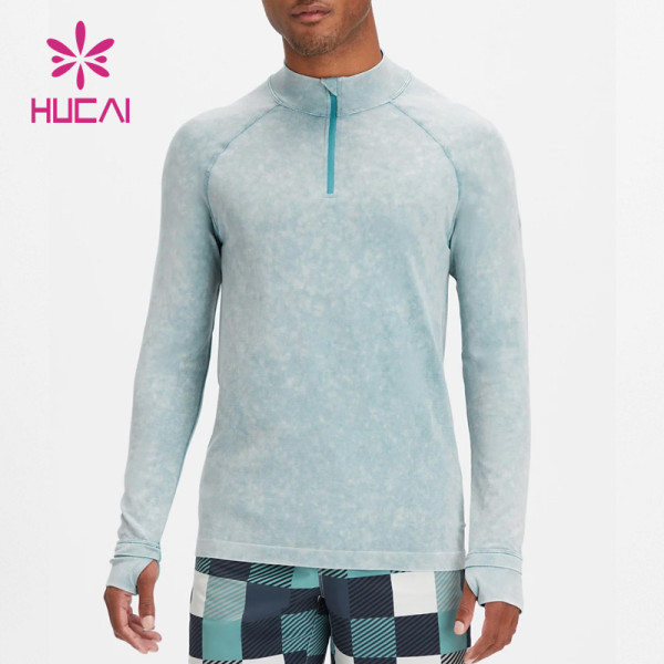 Custom Tie-dye T Shirts Mens Long Sleeves Thumb Hole Sweatshirts Supplier