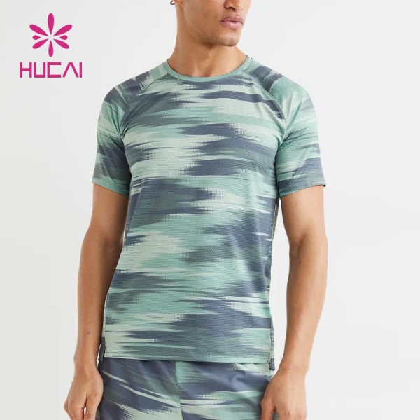 ODM Dry Fit Men Tie-Dyed Color T Shirts Workout Sportswear China Factory
