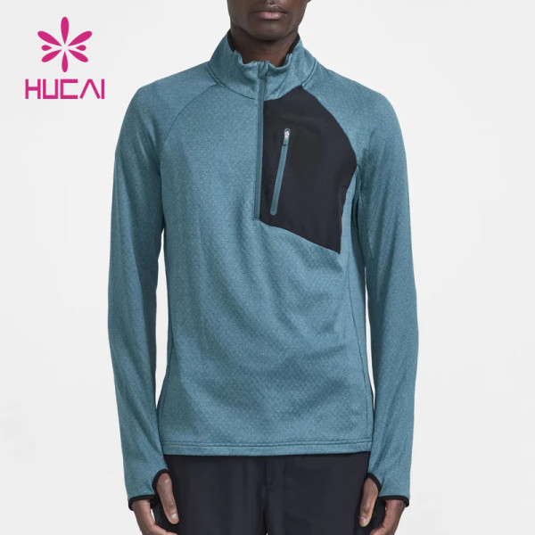 Custom Mens Long Sleeves T Shirts Pocket Design Sweatshirts Thumb Hole