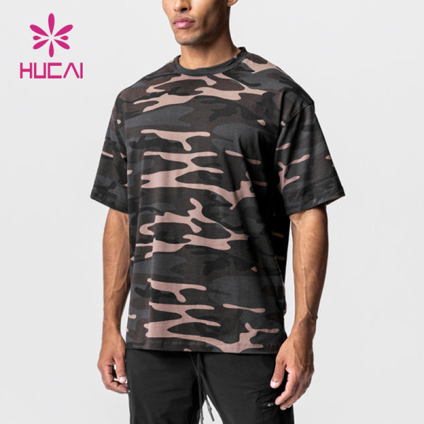 Custom Mens Camouflage Shorts Sleeve Digital Printing T Shirts Supplier