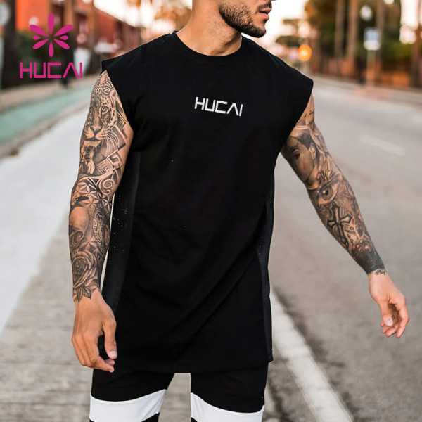 Fashionable Customized Logo Cotton Fabric Mens Street Tank Top Manufacturers