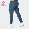 HUCAI OEM ODM Drawstring Cargo Pockets Mens Jogger Pants Custom Fitness Clothing