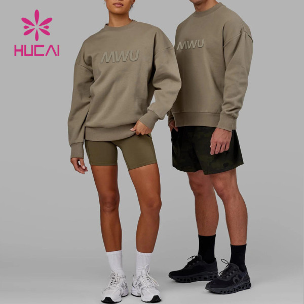 HUCAI Custom Silicone Logo Unisex Women& Men Slim Fit Hoodie Activewear Manufacturer