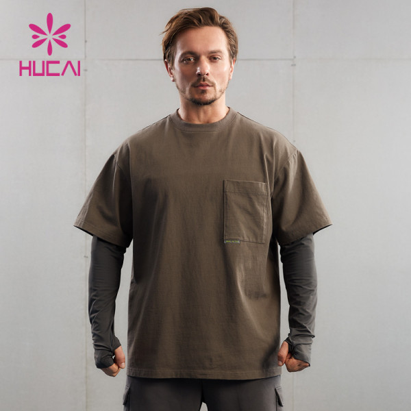 HUCAI OEM Sports Printing Shirts Gym Heavy Weight Washed Tee Manufacturer