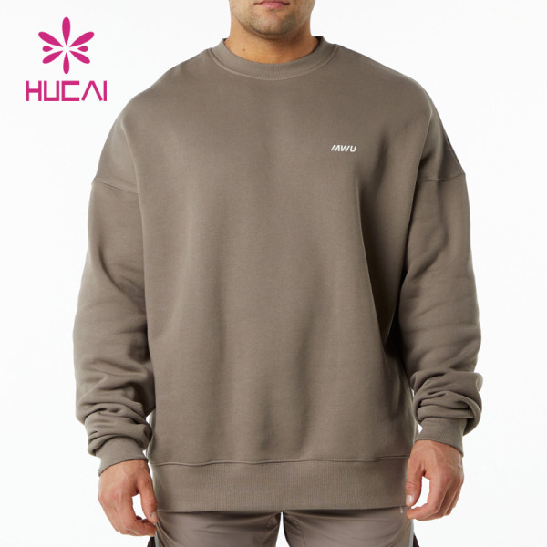 HUCAI Premium Quality Gym Sweatshirts Circular Collar Screen Printing Hoodies Manufacturer