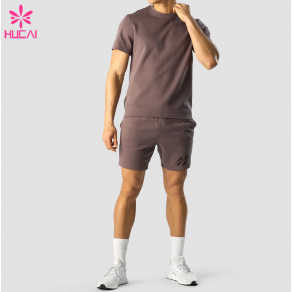 HUCAI New Design Mens Drawstring Sports Workout Shorts China Clothes Factory