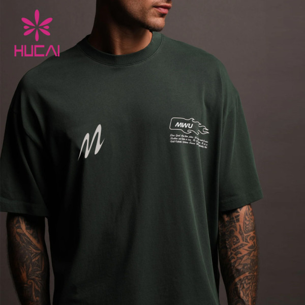 Custom High Quality Heavyweight Direct Injection Printing 100% Cotton Vintage Acid Wash Oversized Sports Workout Gym T-Shirt