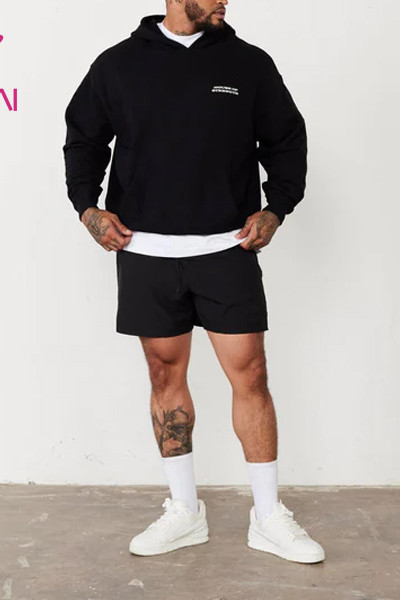 HUCAI custom logo plain color Cotton Heat transfer printing oversized gym sports men hoodies