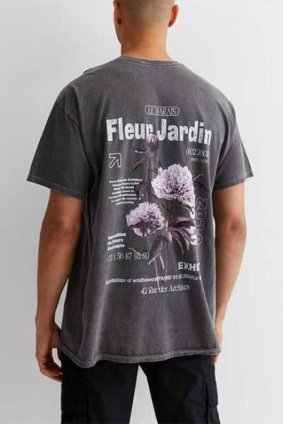 HUCAI OEM ODM Private Label Gym T-shirts Oversized Screen Printed Cotton Tee