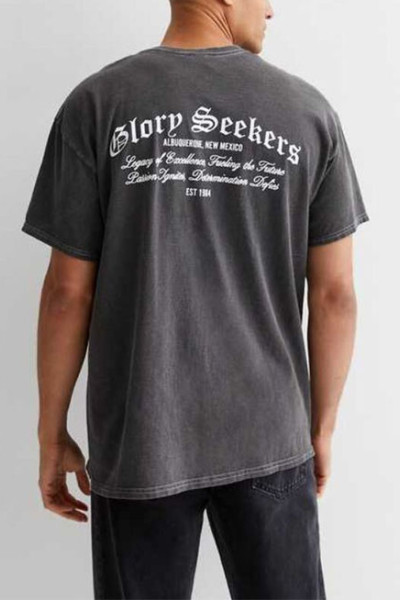 HUCAI OEM ODM Running Sport T-shirts Oversized Screen Printed Cotton Tee