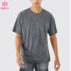 HUCAI Gym Sport T-shirts Oversized Screen Printed Fit Cotton Tee