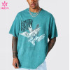 HUCAI Customized Sport T-shirts Oversized Screen Printed Fit Cotton Tee