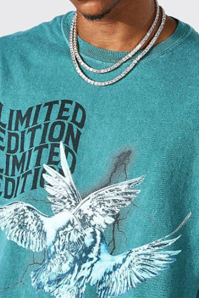 HUCAI Customized Sport T-shirts Oversized Screen Printed Fit Cotton Tee