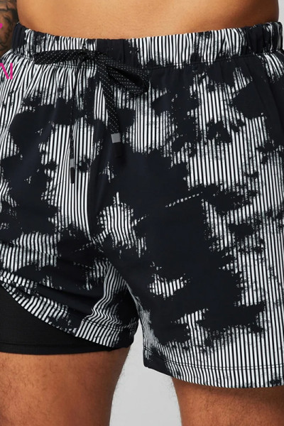 HUCAI Custom Gym Shorts Digital Printing 2 in 1 OEM Fitness Clothes Factory