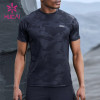 HUCAI OEM Gym T Shirts Camo Digital Printing Screen Printing Sportswear Factory