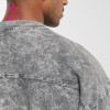 HUCAI OEM Fitness Shirts Washed Fabric Ribbed Paneling Gym T-shirt Custom Activewear