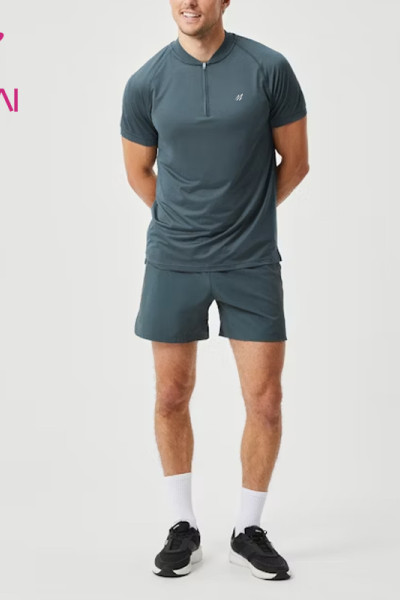 HUCAI OEM Gym Shirts Breathable Fabric 1/4 Zip Reform Workout Gym Clothes Manufacturer