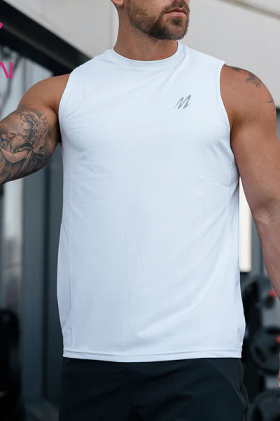 HUCAI OEM Workout Tank Top Mens Elastic Fabric Sport Vest Activewear Manufacturer