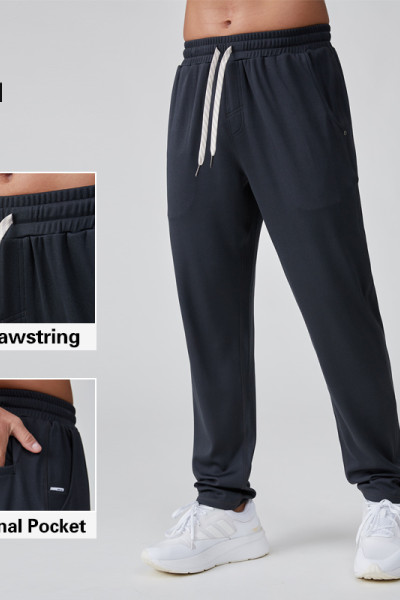 HUCAI OEM Men's Jogger Polyester Woven Label Rivets Zipper Lightweight Sports Pants Manufacturer