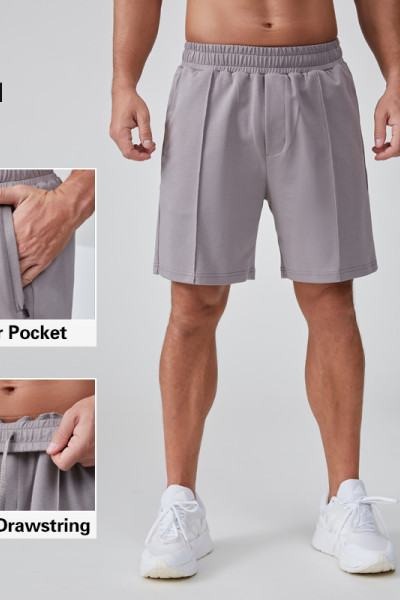 HUCAI OEM Men's Jogger Zipper Pocket Drawstring Athletic Workout Sweat Shorts Manufacturer