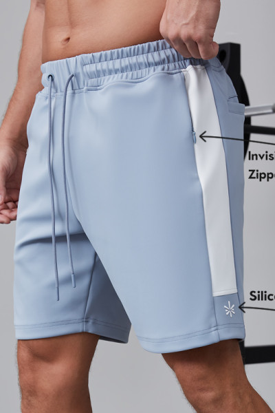 HUCAI OEM Gym Shorts Patchwork Silicone Drawstring Active Athletic Workout Sportswear Manufacturer