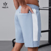 HUCAI OEM Gym Shorts Patchwork Silicone Drawstring Active Athletic Workout Sportswear Manufacturer