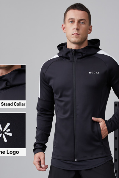 HUCAI Activewear Manufacturer|Custom Gym Hoodies Polyester Spandex Zip Up Workout Sportswear