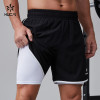 HUCAI Activewear Manufacturer|Custom Gym Shorts Nylon Spandex Split Hem 2 in 1 Workout Sportswear