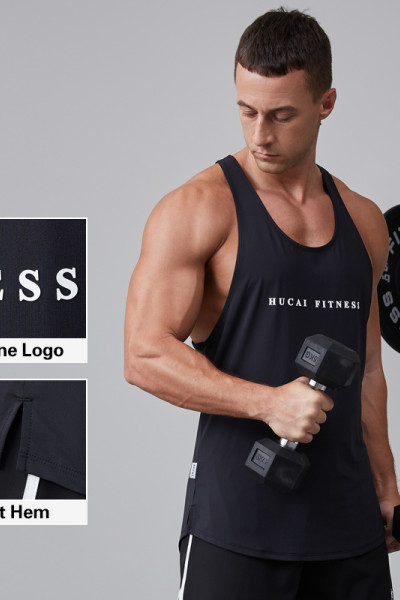 HUCAI Activewear Manufacturer|Custom Gym Tank Top Stringer polyester spandex Workout Wear