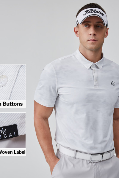 HUCAI Activewear Manufacturer| Custom Golf Polo Shirts Nylon Spandex Dry Fit Golf Suit