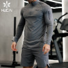 HUCAI Custom Sportswear Men's Sports Muscle Dry Compression Long Sleeved Sports Top