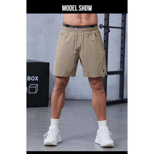 Custom Logo Elastic Waistband 2 in 1 Training Shorts For Men|Hucai Activewear Manufacturer