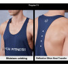 Custom Silver Heat Transfer Logo Athletic Fitness Tank Top |Hucai Activewear Manufacturer