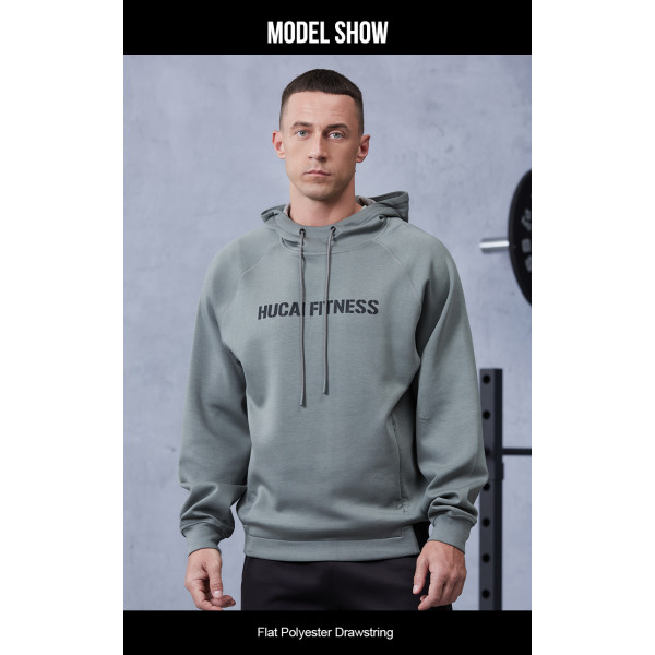 Custom Men's Pullover Fitness Hoodie Fleece Wool Air Layer Cotton |Hucai Activewear Manufacturer