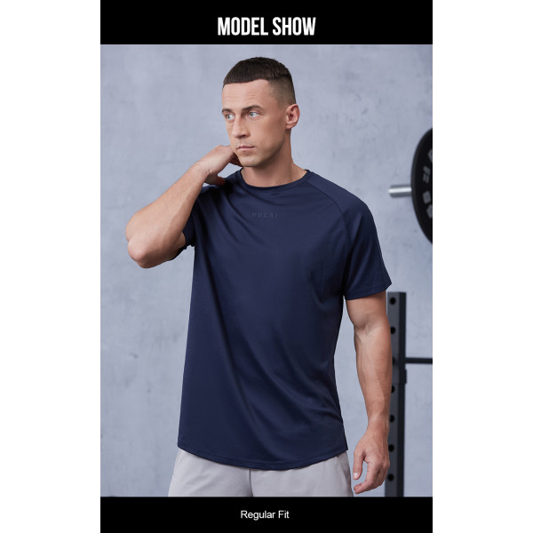 Mens Fitness Tee Quick-Dry Performance with Brand Logo Printing |Hucai Activewear Manufacturer